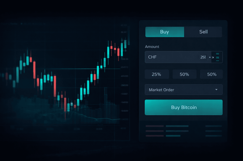Crypto trading interface for buying and selling digital assets